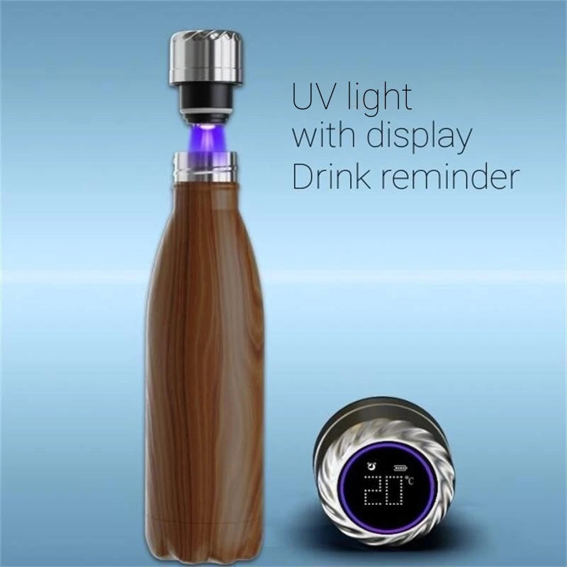 Smart UV Water Bottle – Self Cleaning Digital Thermos with Reminder