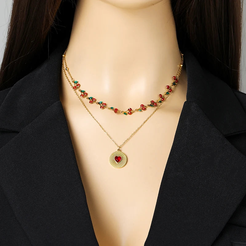 Gold-Plated Heart Pendant Necklace