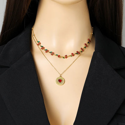 Gold-Plated Heart Pendant Necklace