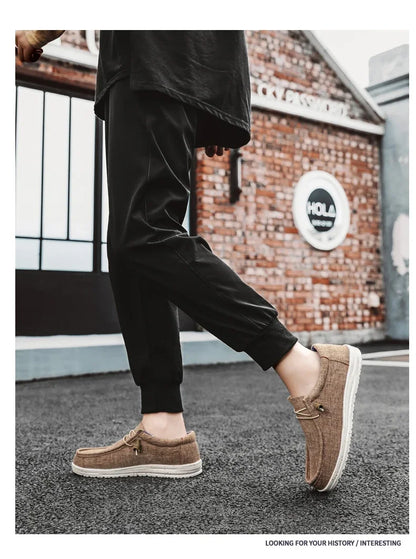 Men’s Casual Slip-On Canvas Shoes – Comfortable Non-Slip Loafers for Walking