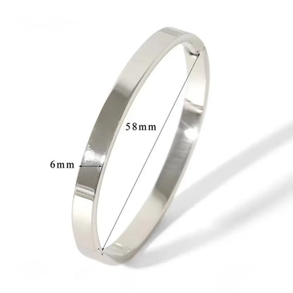 Minimalist Gold-Tone Stainless Steel Bangle Bracelet – Waterproof Oval Design for Women