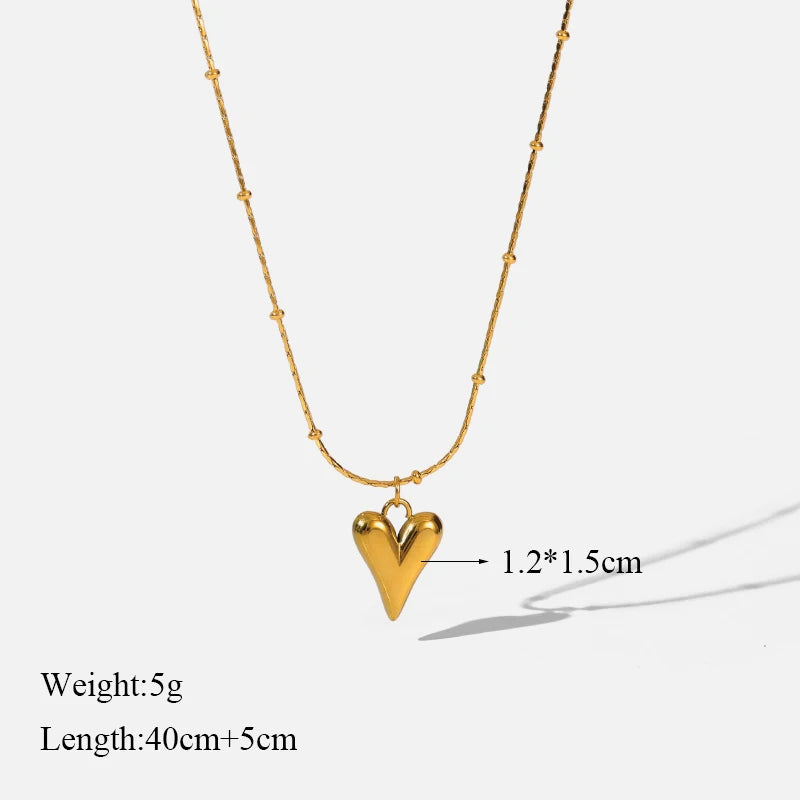 Gold-Plated Heart Pendant Necklace