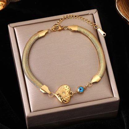 316L Stainless Steel Gold Link Bracelet for Women – Trendy & Durable