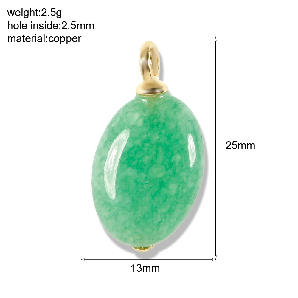 Bohemian Natural Stone Bead Charms for DIY Jewellery Making – Blue & Green Zircon Pendants