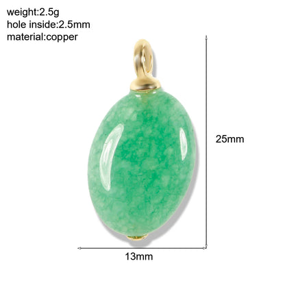 Bohemian Natural Stone Bead Charms for DIY Jewellery Making – Blue & Green Zircon Pendants