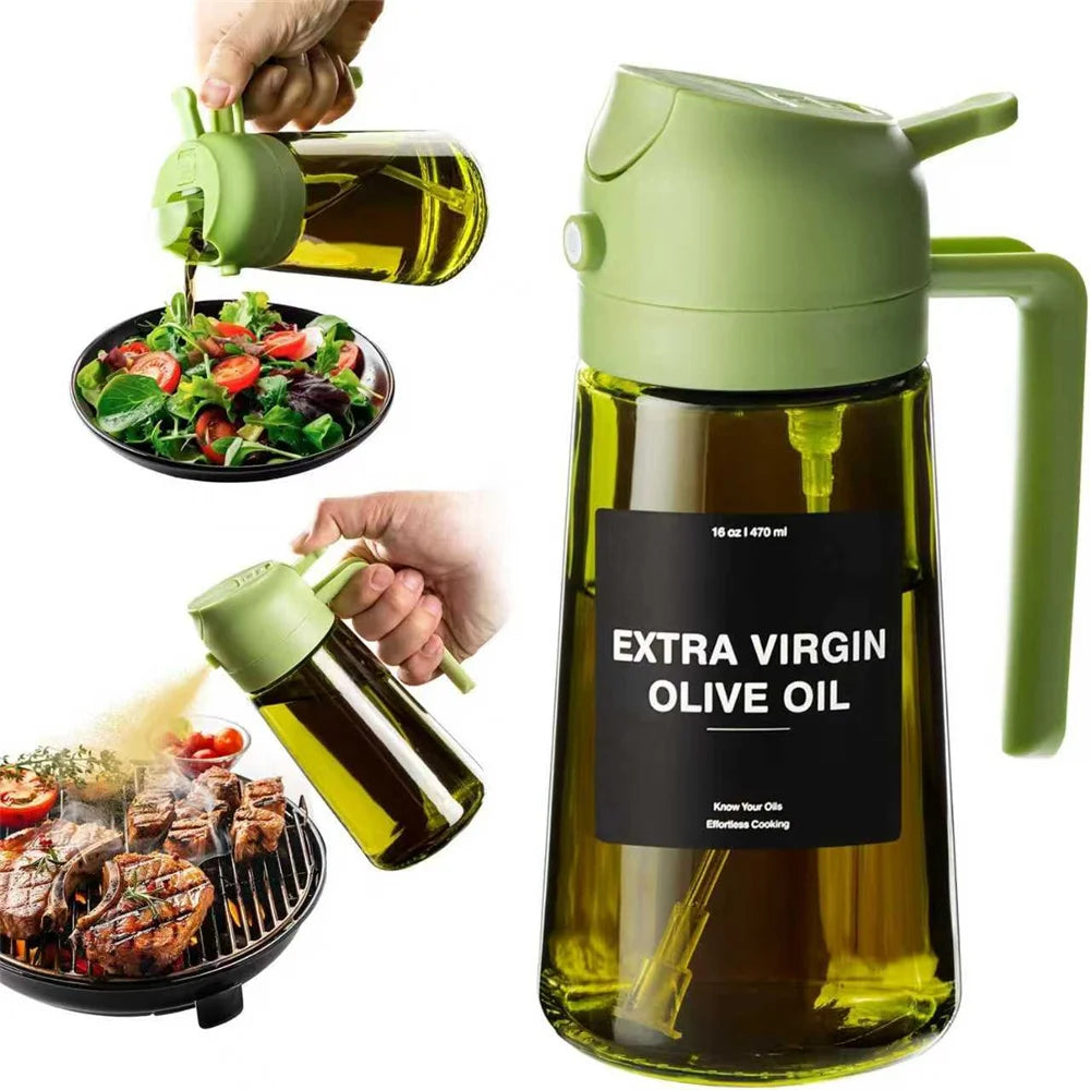 470ml Olive Oil Sprayer Bottle – 2 in 1 Oil Dispenser & Cooking Spray