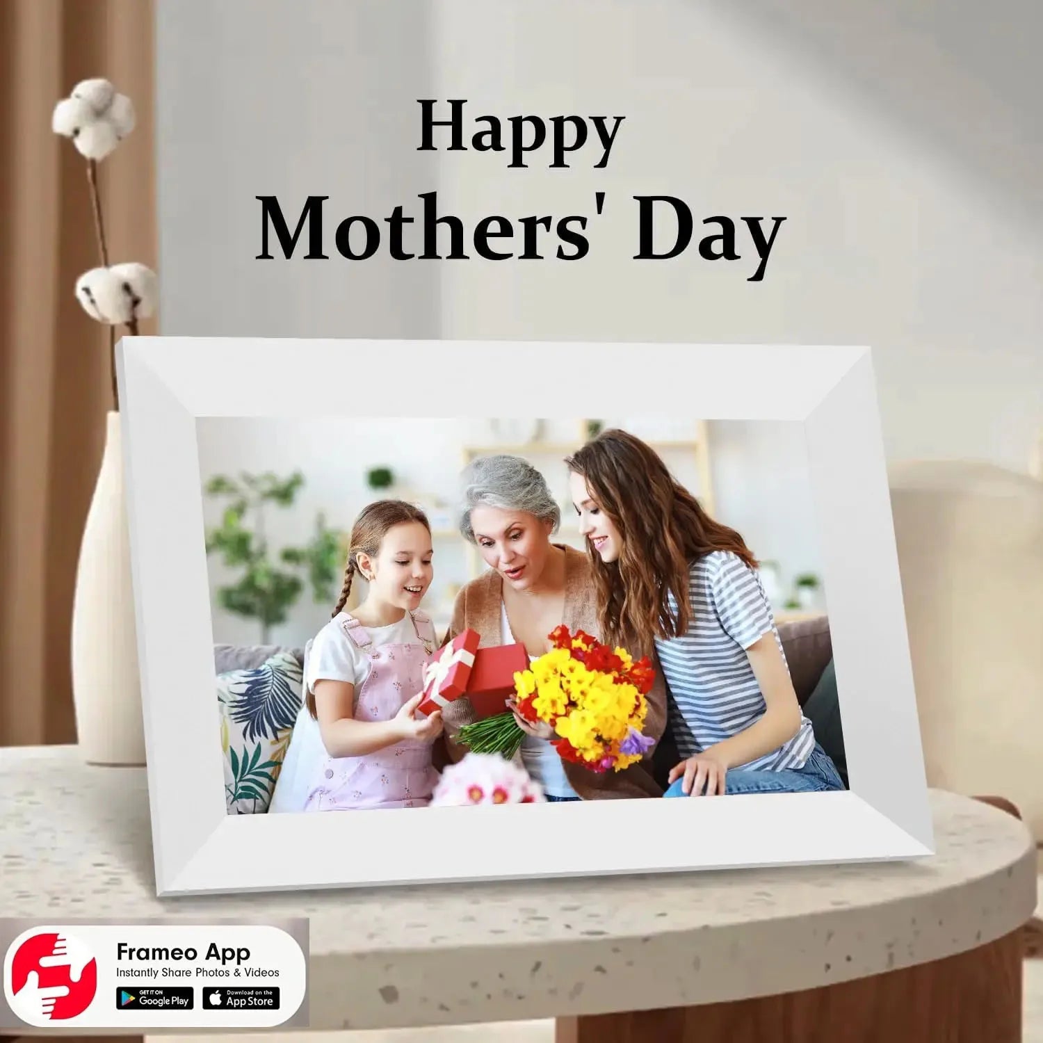 Frameo 10.1" Digital Photo Frame – WiFi Touch Screen 64GB