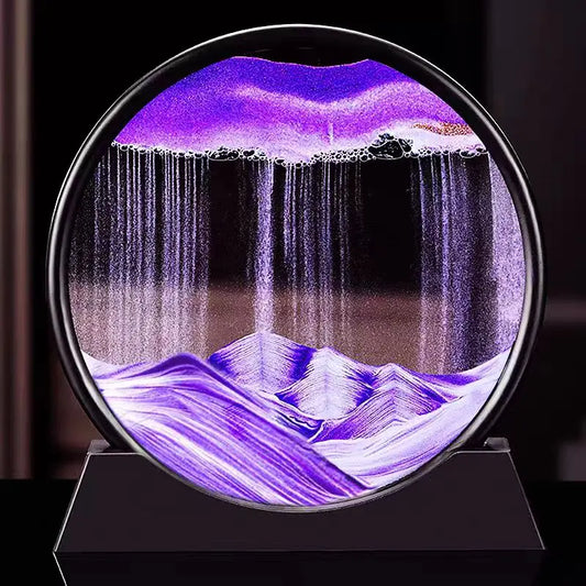 3D Moving Sand Art Picture – Round Glass Decor