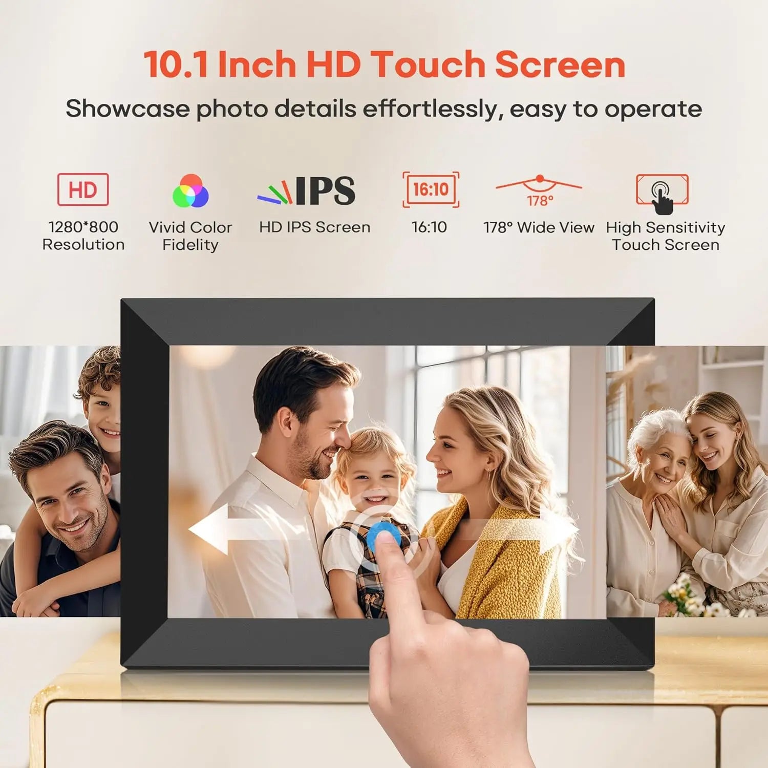 Frameo 10.1" Digital Photo Frame – WiFi Touch Screen 64GB