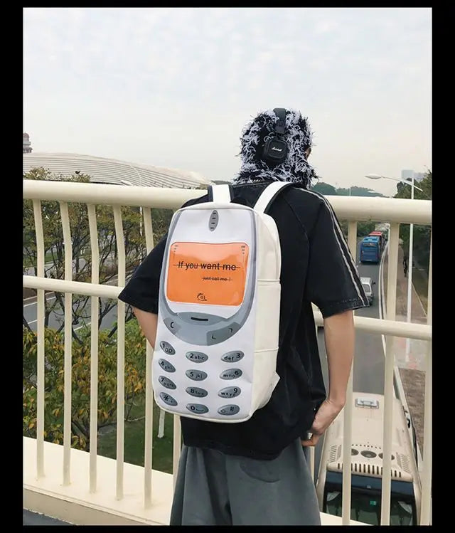 Unisex Splashproof Nylon Backpack with Mobile Phone Pocket – High-Capacity Casual Street Style Bag