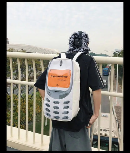 Unisex Splashproof Nylon Backpack with Mobile Phone Pocket – High-Capacity Casual Street Style Bag