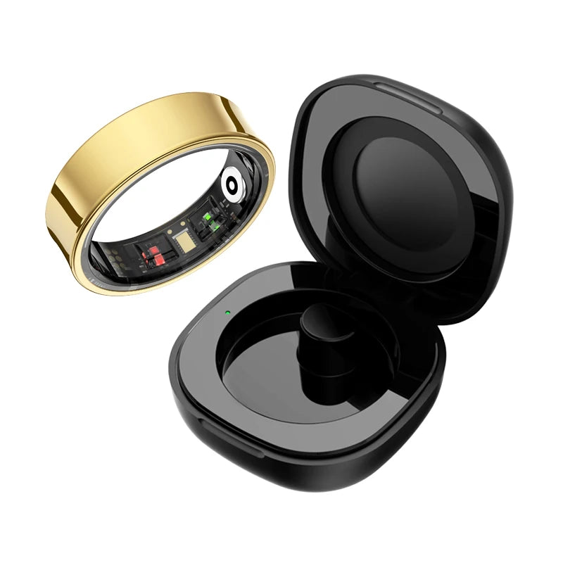 Smart Health Tracking Ring with Charging Case