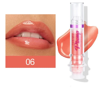 Long-Lasting Lip Plumping Gloss – Moisturising Red & Nude Glitter Lip Oil