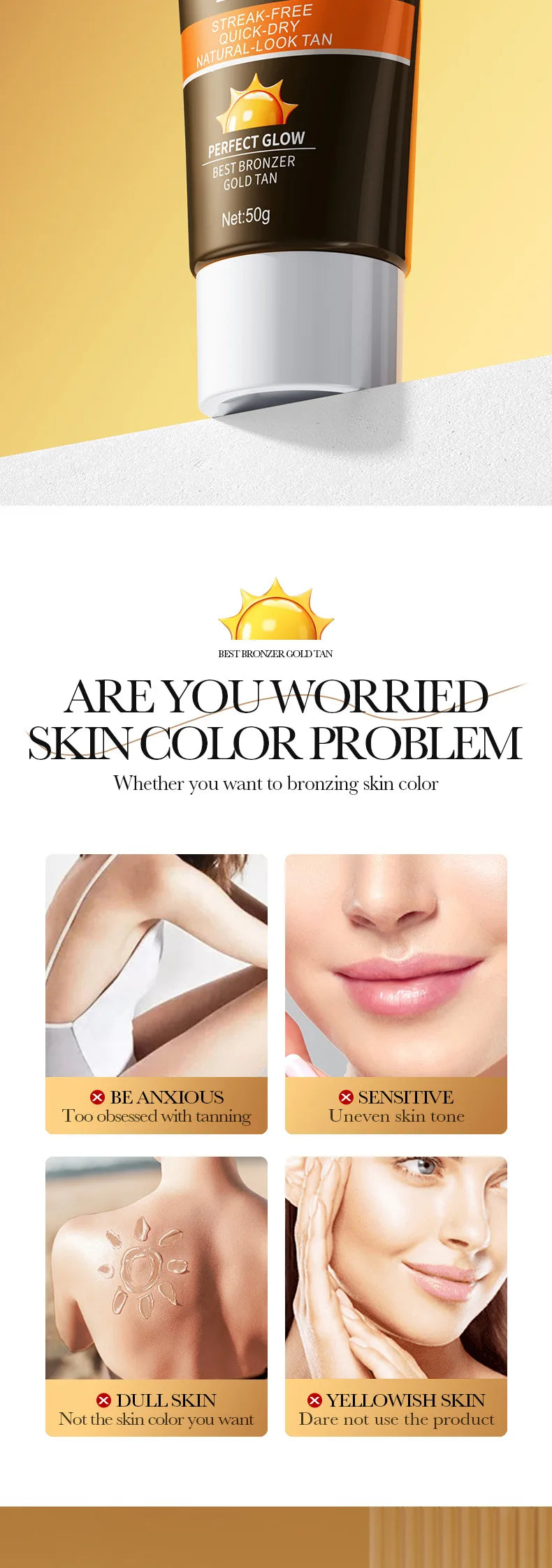 Self-Tanning Lotion for Body & Face – Deep Moisturising Sun Protection Cream