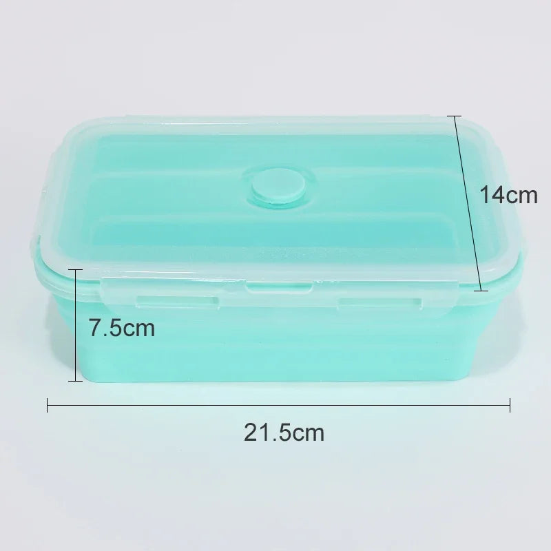 Collapsible Silicone Food Storage Containers – Stackable Lunch Box with Lid