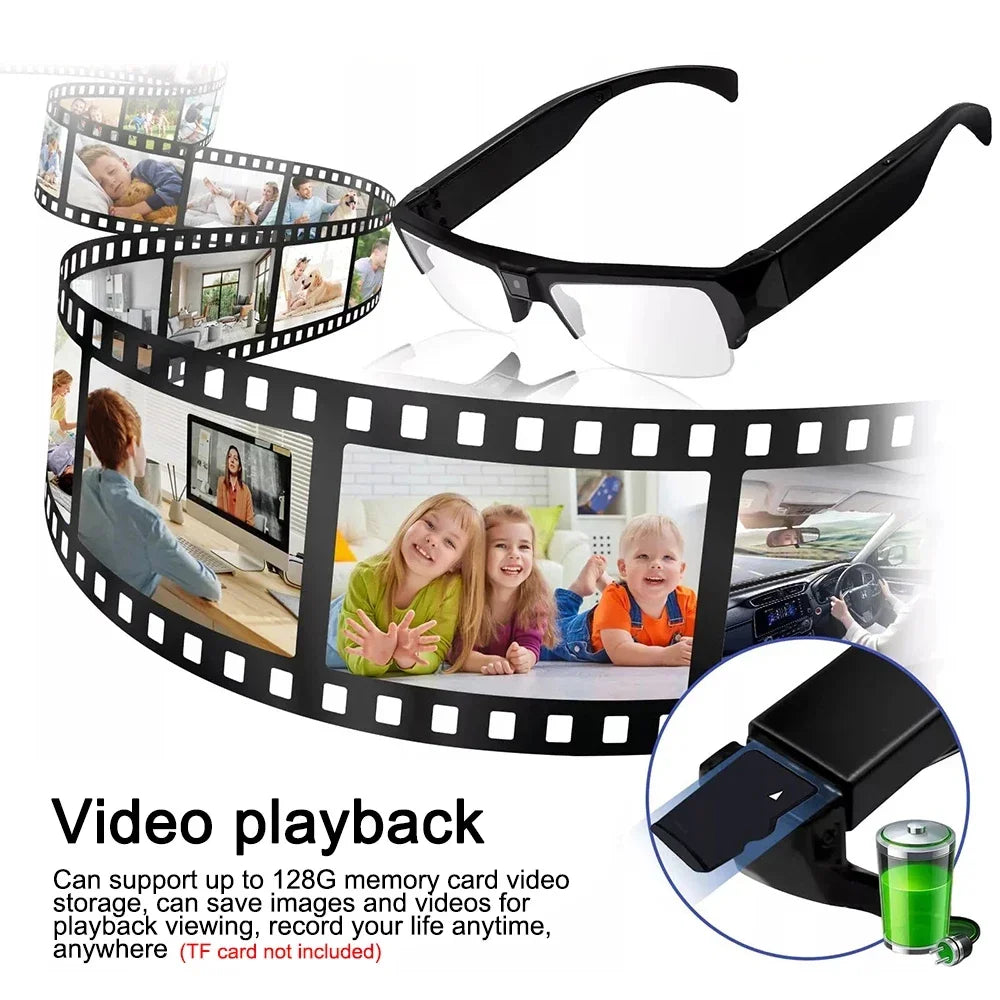 1080P HD Mini Camera Glasses Action Camcorder Outdoor Cycling Sports Security DVR Glasses Camera Sports Video Glasses