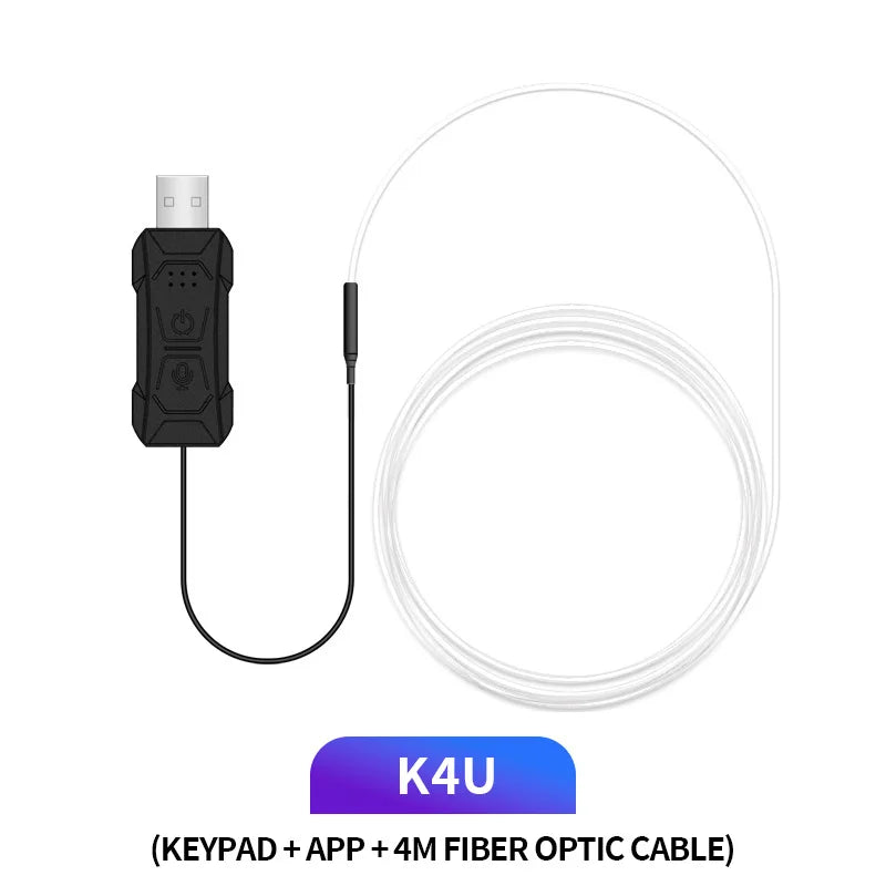Car RGB Ambient LED Light Strip – APP Control Fiber Optic Lamp