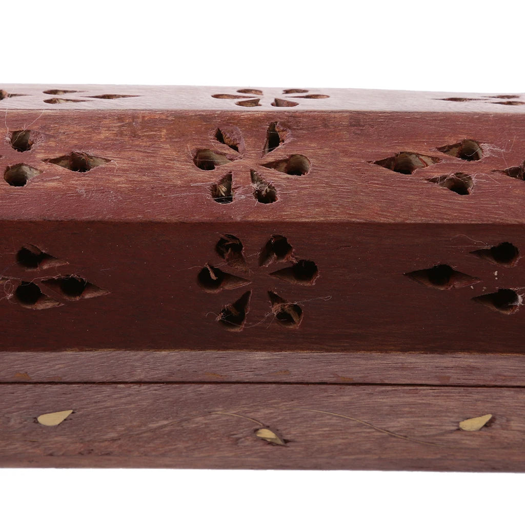 Wooden Incense Holder – Hollow Out Ash Catcher for Stick & Cone