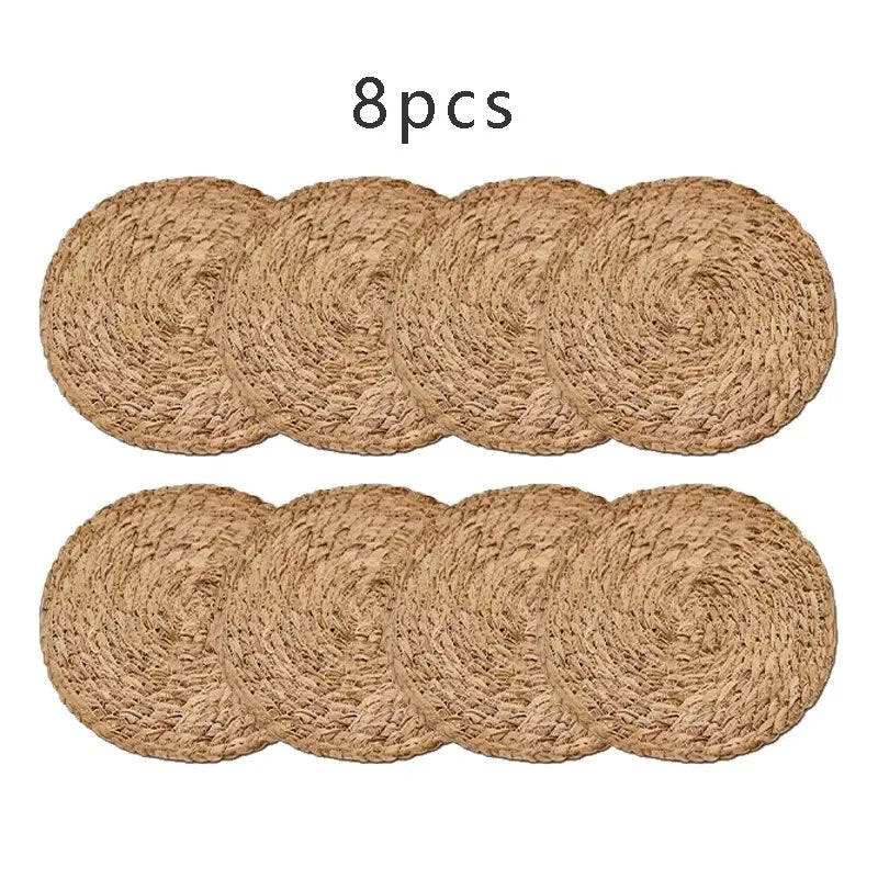 Handwoven Rattan Placemats – Round Heat Resistant Table Mats