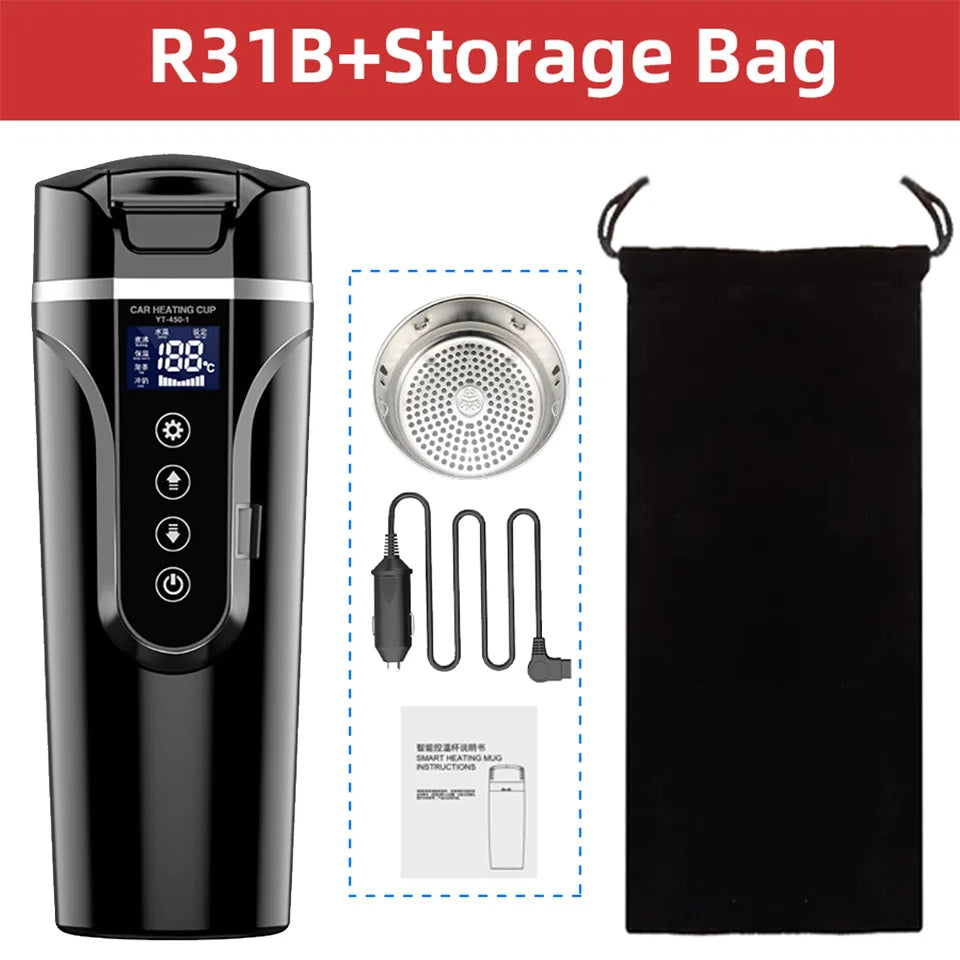 R31 Car Heating Cup – 450ml Smart Temperature Electric Mug