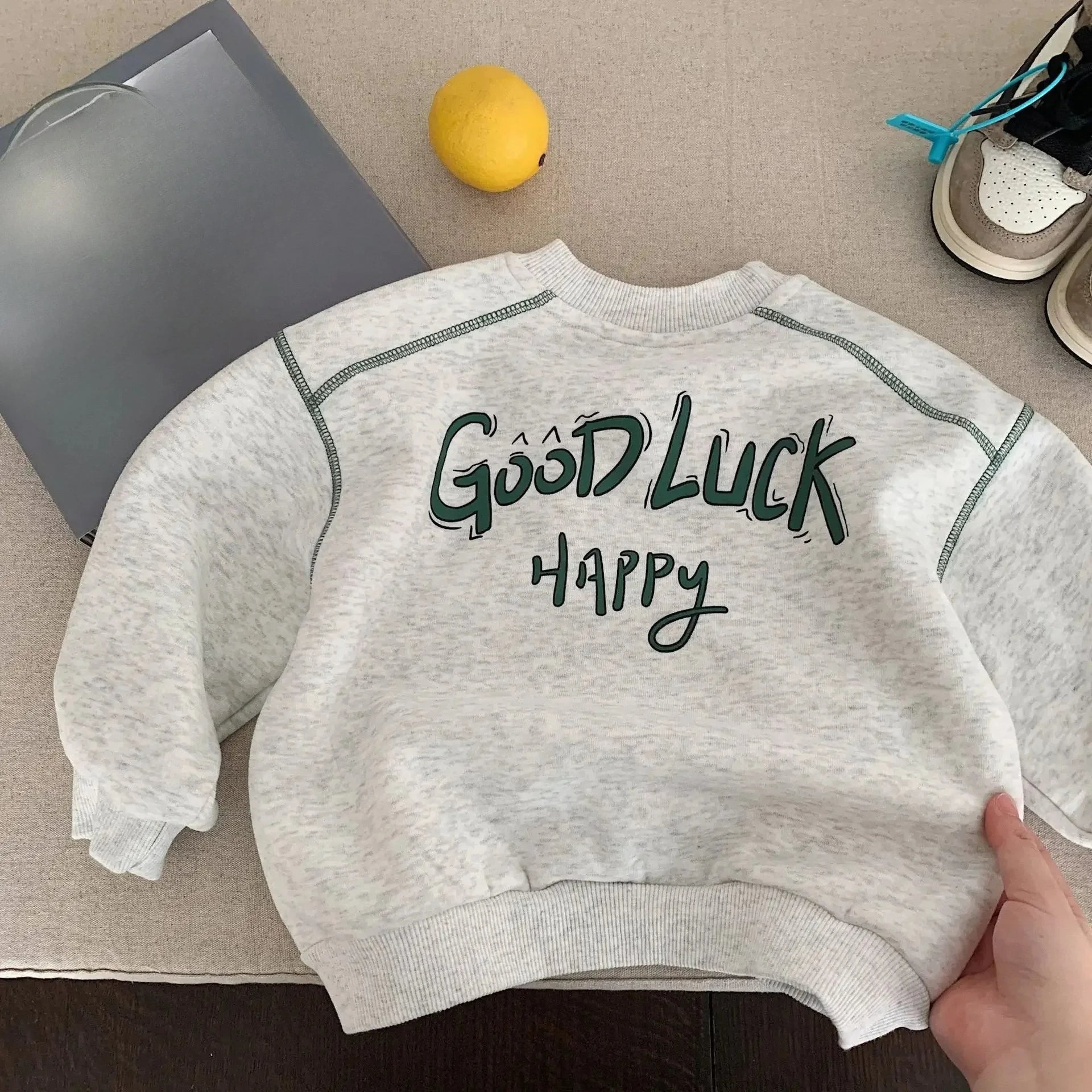 Children Sweatshirt 2025 Spring Autumn Boys Letter Printed Tops Toddler Kids Pullovers Casual Baby Hoodies