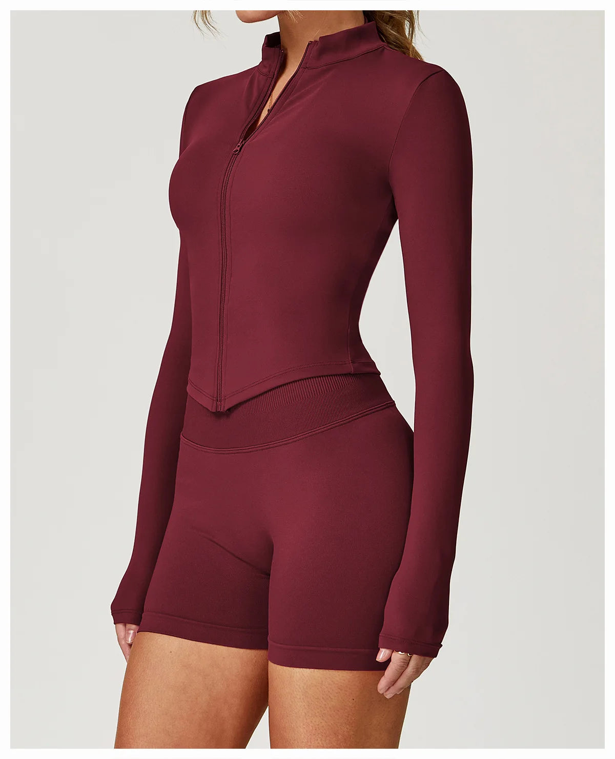 Women’s Slim Fit Zipper Jacket – Long Sleeve Fast-Dry Yoga & Fitness Top