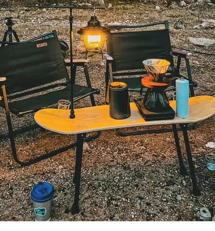 Iron Outdoor Portable Table Legs Adjustable 28/26cm Camping Picnic Table Legs No Punching Required Natural Hike Accessories