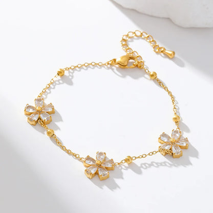 316L Stainless Steel White Zirconia Jewelry Set – Necklace, Bracelet & Earrings for Women