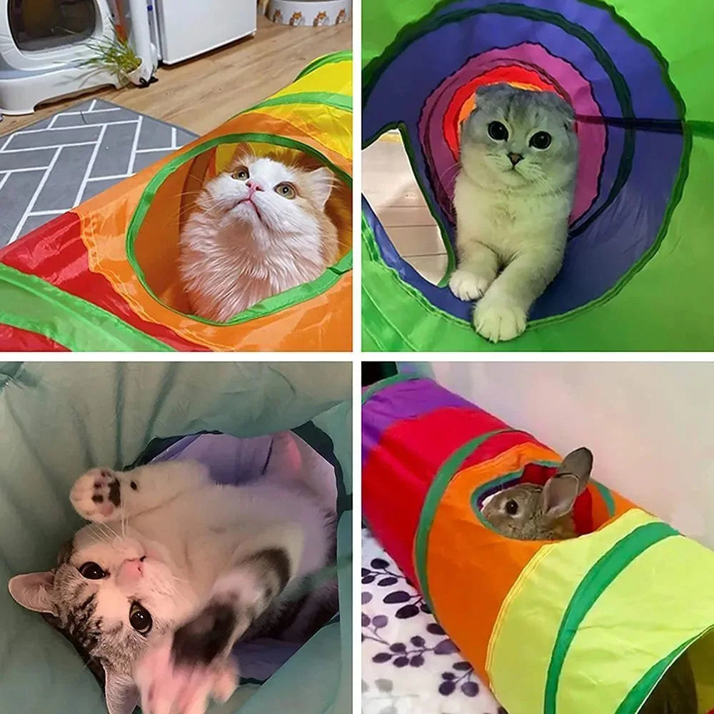 Cat Tunnel Toy – Interactive Peek Hole Tube for Indoor Cats