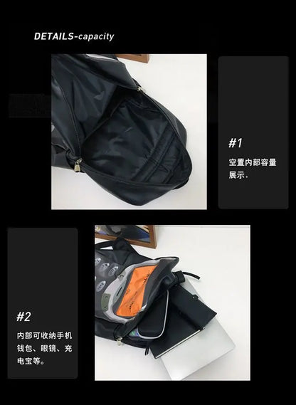 Unisex Splashproof Nylon Backpack with Mobile Phone Pocket – High-Capacity Casual Street Style Bag