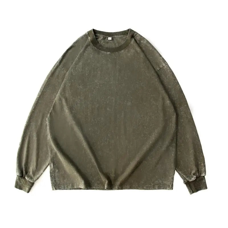 Washed Sweatshirt for Men Women Cotton Loose O-Neck Oversized Clothing Korean Y2k Tops Casual Vintage Long Sleeve Hoody
