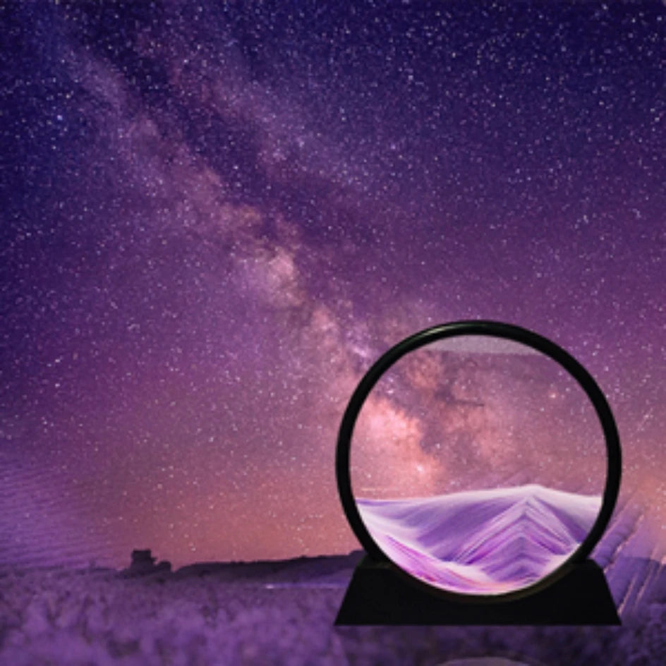 3D Moving Sand Art Picture – Round Glass Decor