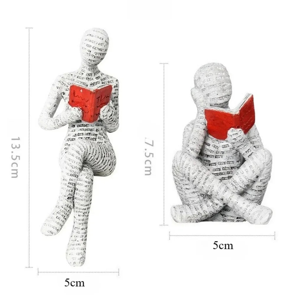 Resin Abstract Figurines – Modern Desk & Bookshelf Art Decor for Home & Office