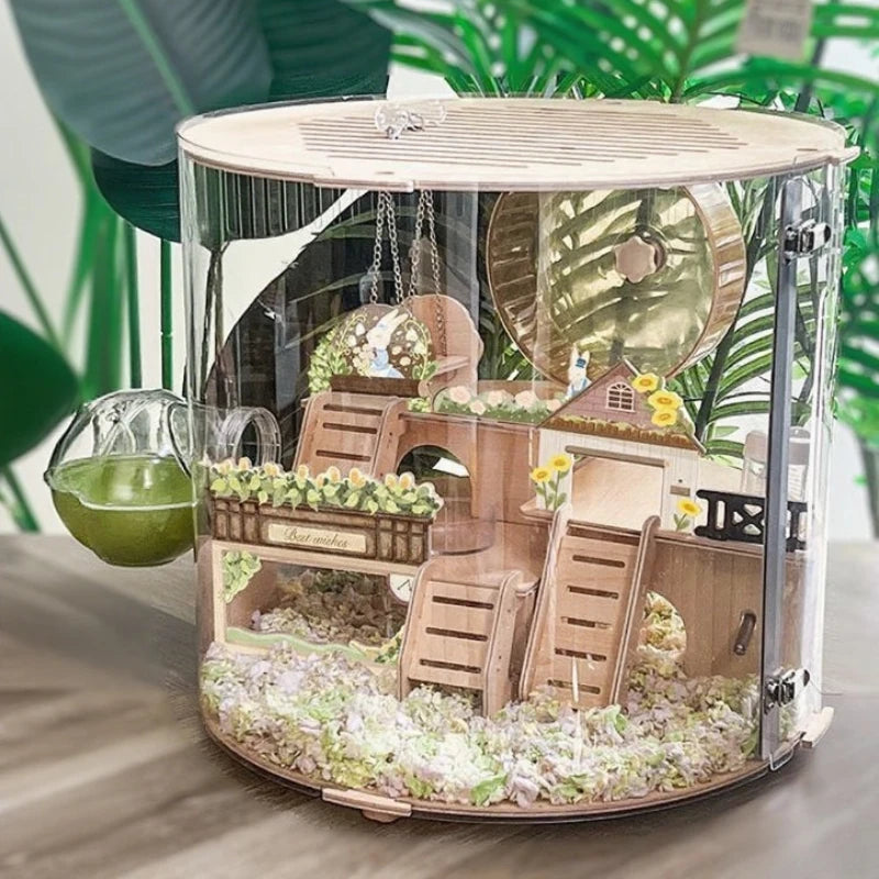 Breathable Hamster Cage Large Luxury Hamster House Transparent Beds Furniture Golden Hamsters Cages with Toy Accessories Houses