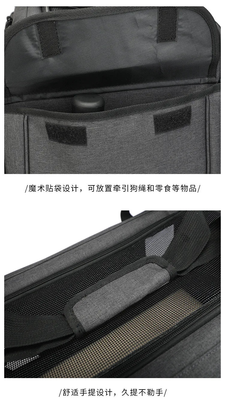 Silent Large Capacity Cat Bag Portable Foldable Pet Suitcase Universal Wheels Breathable Pet Travel Backpack