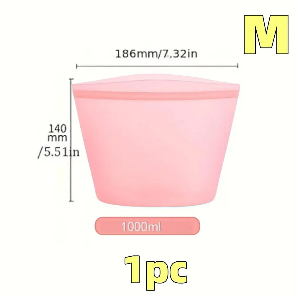 Silicone Food Storage Bags – Reusable Leakproof Ziplock Set