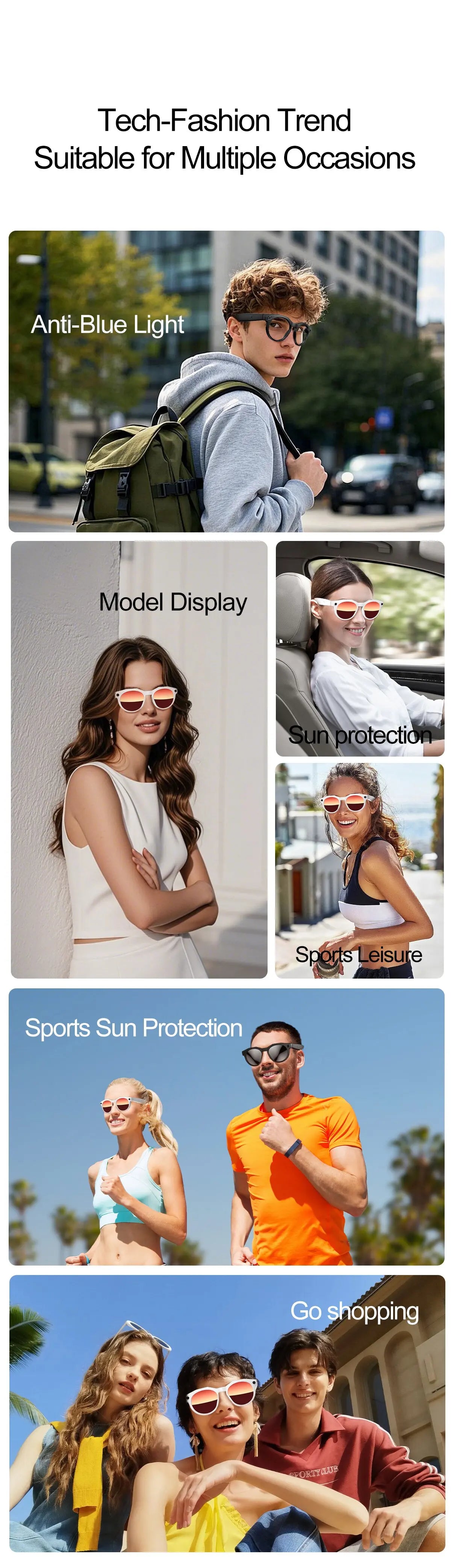 2026 New 4K HD AI Smart Glasses Men 800W Pixel Camera Bluetooth Call 4GB WIFI Transmission Voice Assistant Smart Glasses Women