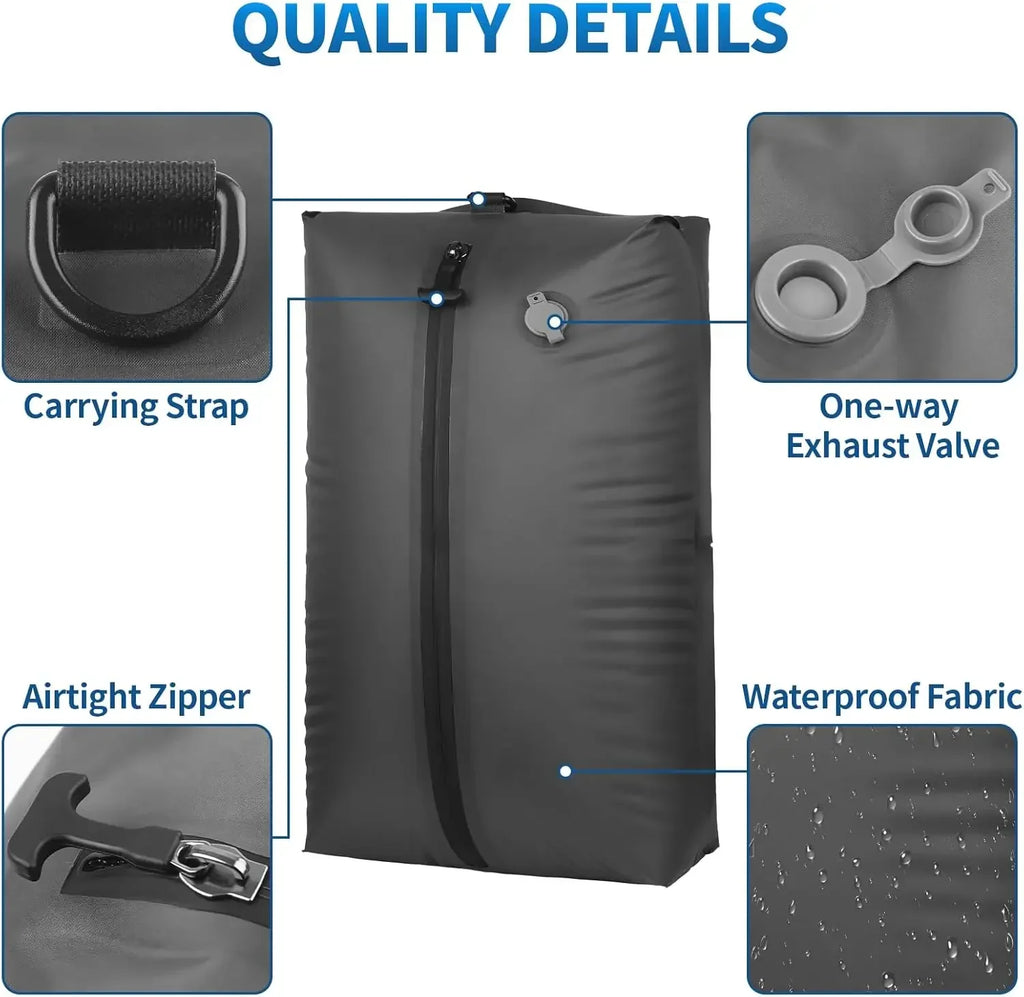 Travel Vacuum Storage Bags – Reusable Compression Bags with Pump