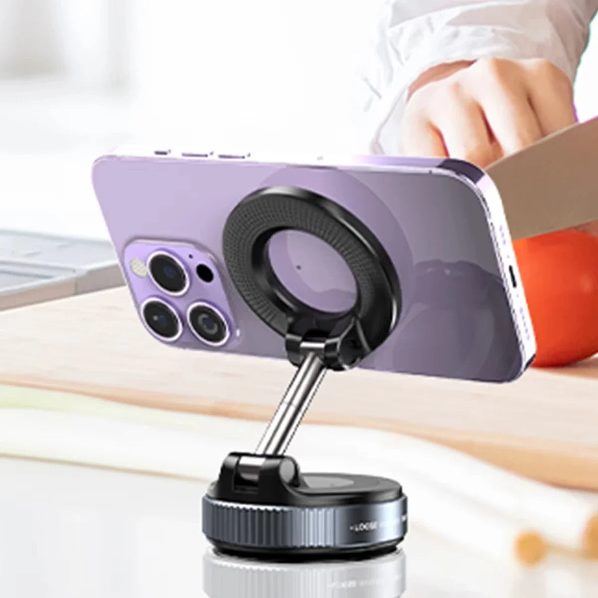 360° Magnetic Car Phone Mount – Vacuum Suction Navigation Holder