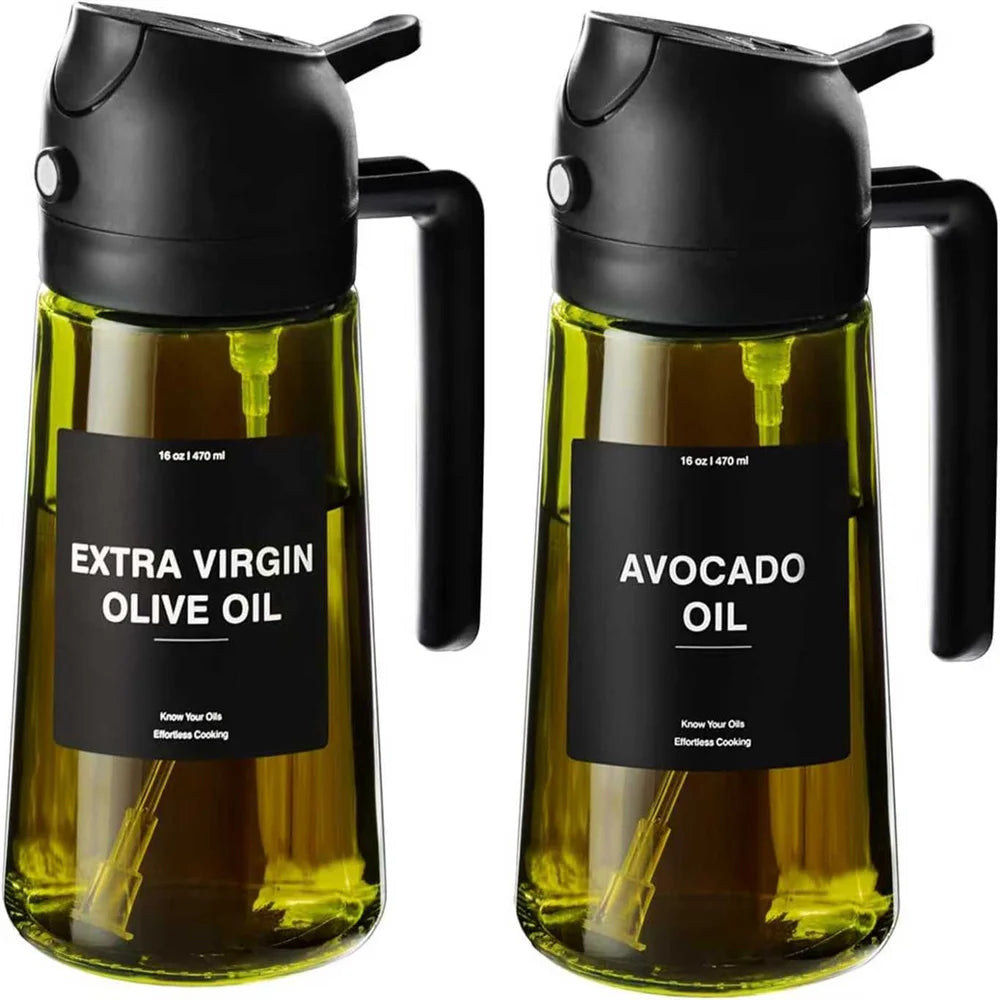 470ml Olive Oil Sprayer Bottle – 2 in 1 Oil Dispenser & Cooking Spray