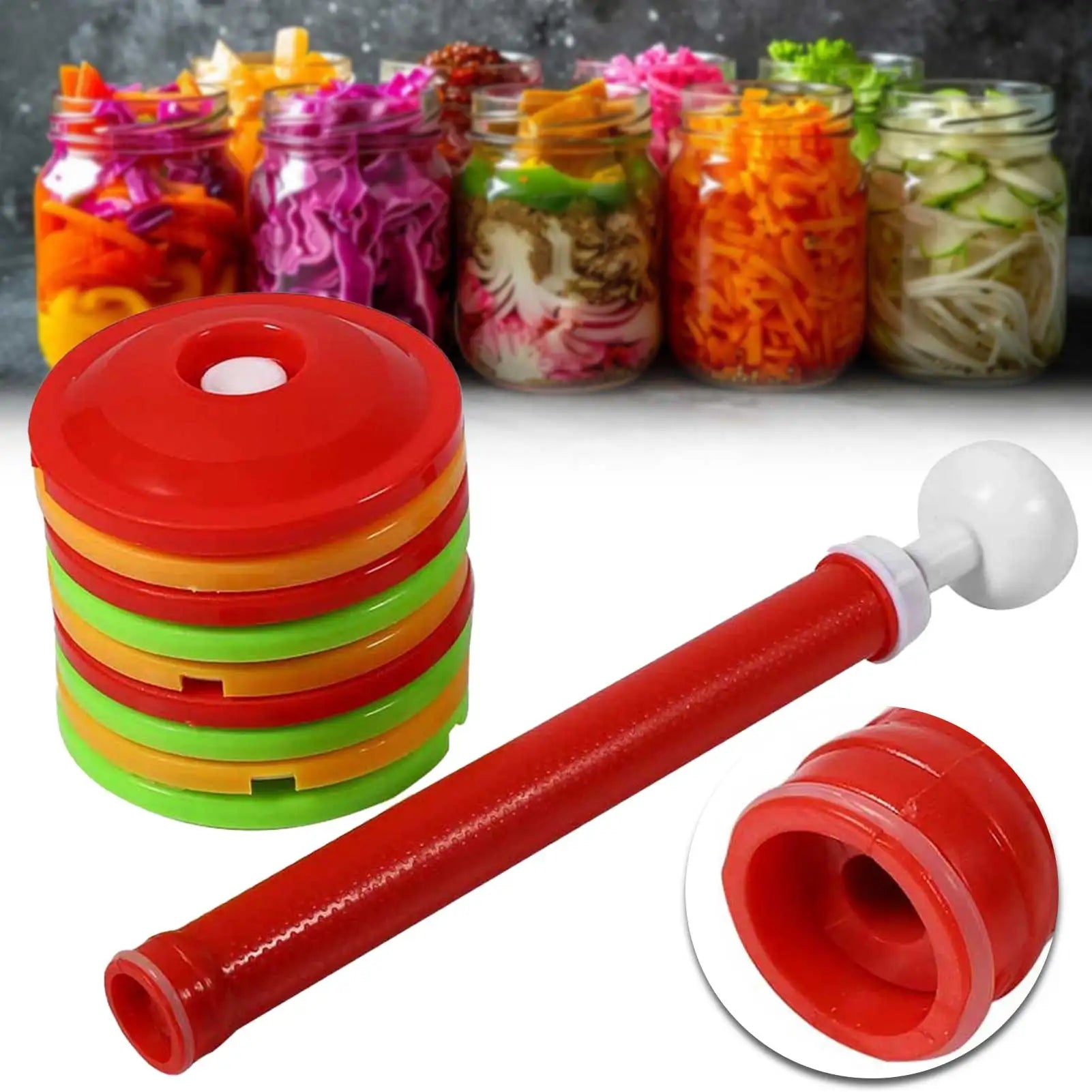 10PCS Vacuum Sealer Jar Lids with Pump – Reusable Mason Jar Sealing Kit