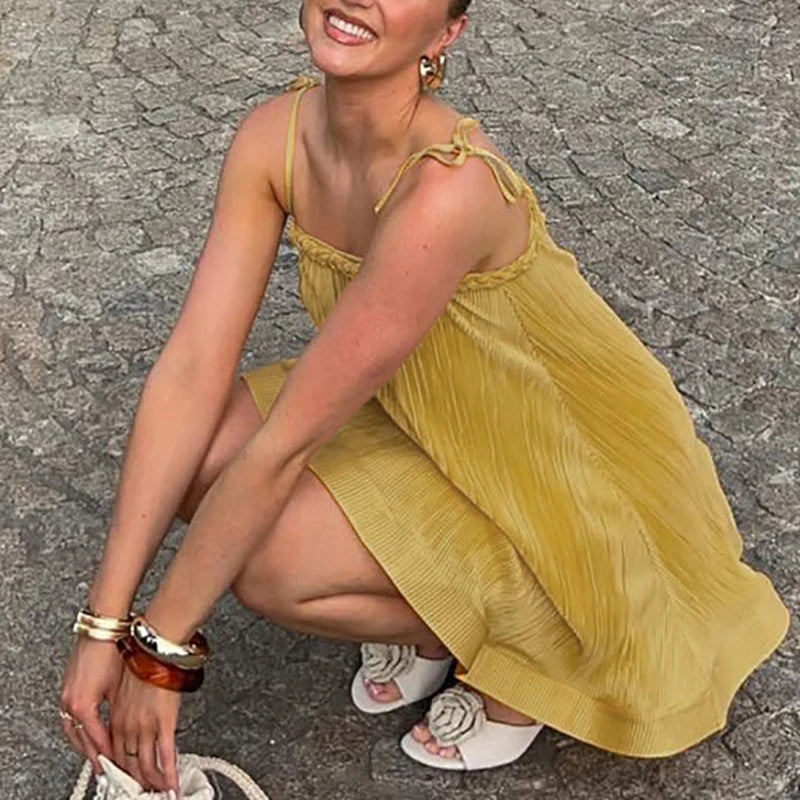 New Sexy Sleeveless Strapless Mini Dress Women Fashion Loose Beach Holiday Dresses For Women Summer Party Short Dress Boho