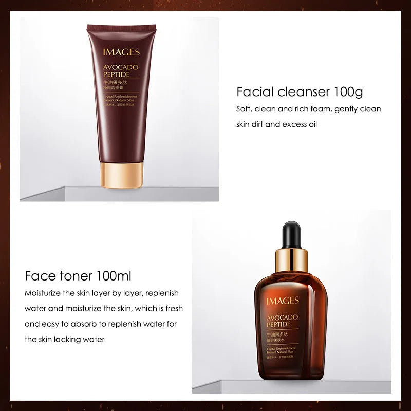 5-Piece Avocado Skincare Set – Moisturising Face Cream Serum Cleanser & Eye Care