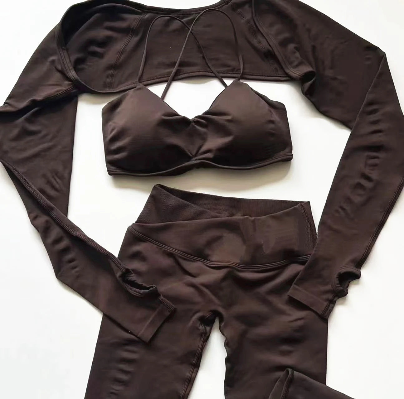 Seamless Women’s Yoga Set – Gym Leggings & Fitness Top 2/3PCS Workout Activewear