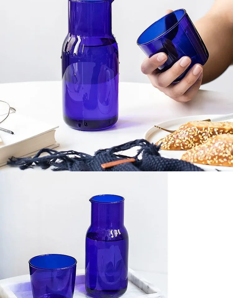 Blue Sun Water Bottle Large Capacity Cleaning Tool Zero Limit Energy Bottle Crystal Glass round Shape Insulated Beverage Cup