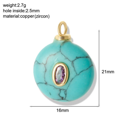 Bohemian Natural Stone Bead Charms for DIY Jewellery Making – Blue & Green Zircon Pendants