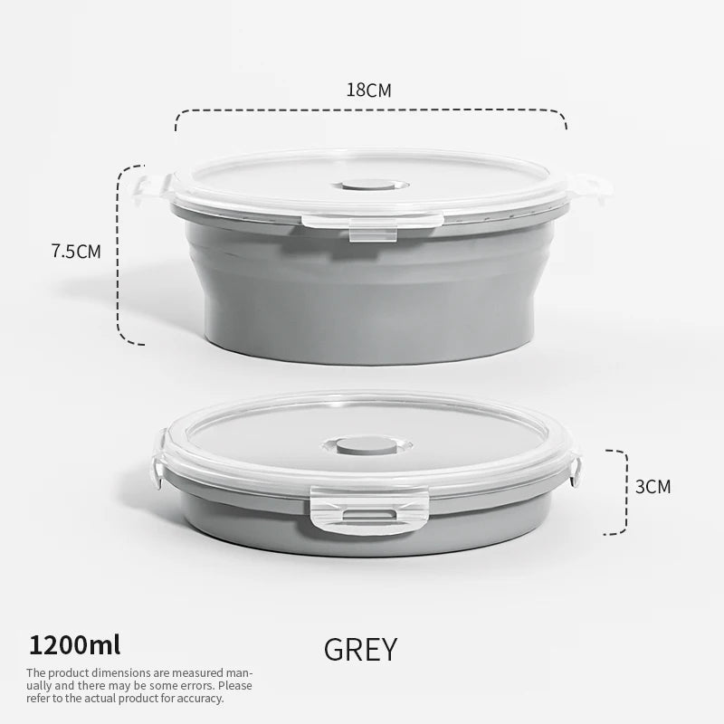 Collapsible Silicone Food Storage Containers – Stackable Lunch Box with Lid
