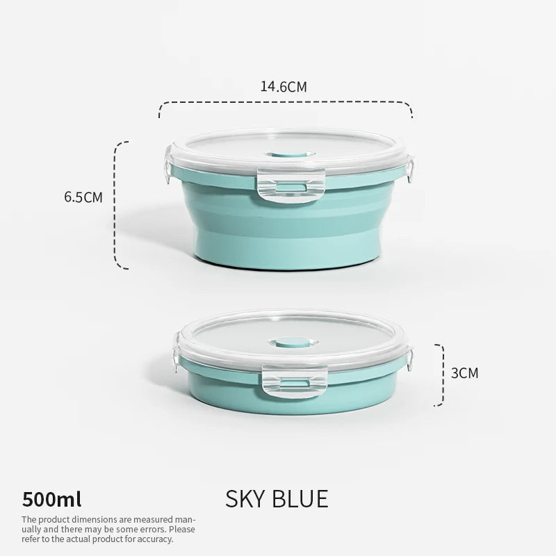Collapsible Silicone Food Storage Containers – Stackable Lunch Box with Lid