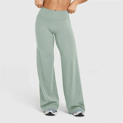 High-Waisted Wide-Leg Yoga Leggings for Women – Stretch Gym & Workout Pants