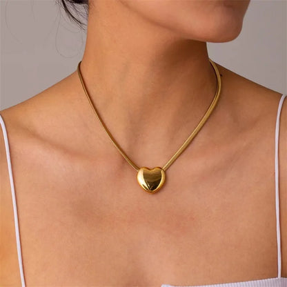 Gold-Plated Heart Pendant Necklace